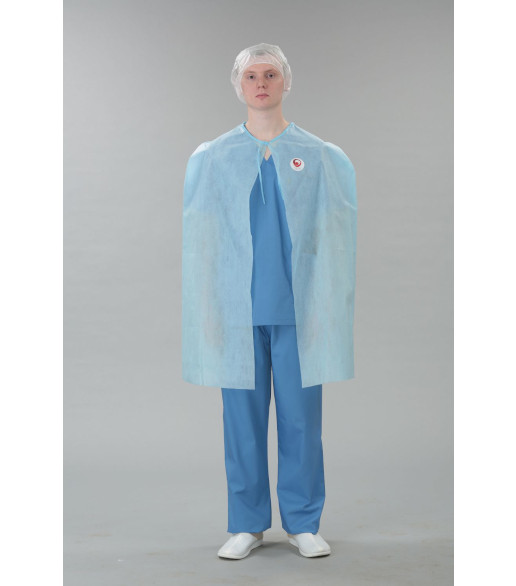 Накидка для посетителей дл. 100 см., на завязках, пл. 42 г/м2